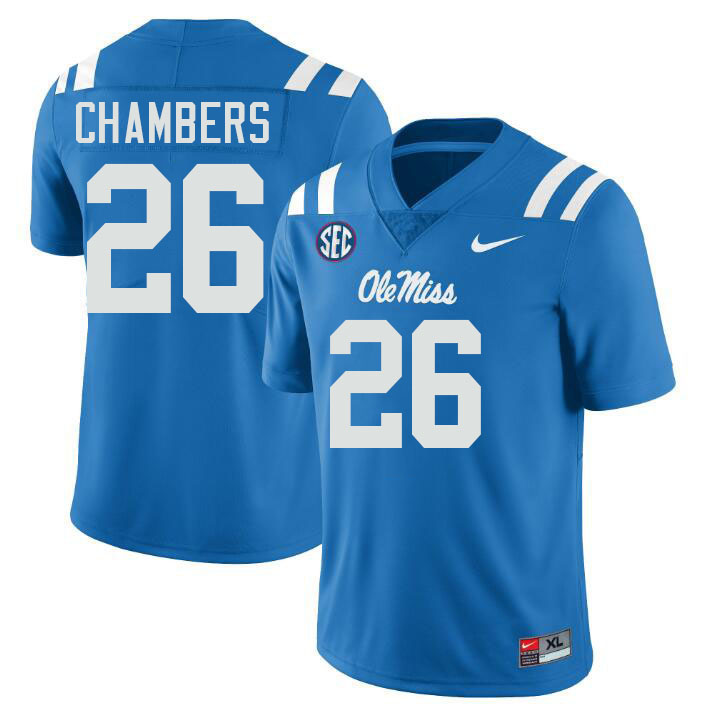 Ole Miss Rebels #26 Tahj Chambers College Football Jerseys Stitched-Power Blue